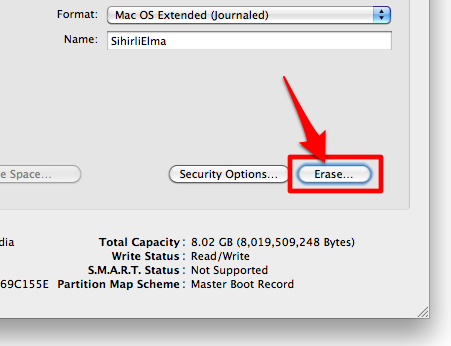 mac os disk utility format