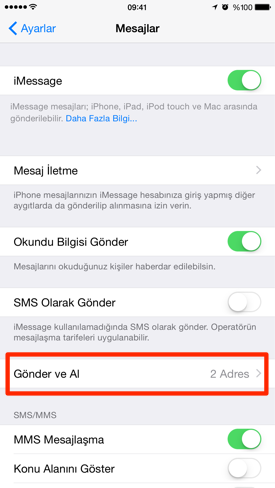 Sihirli elma sms gonder ios mac iphone ipad 5a