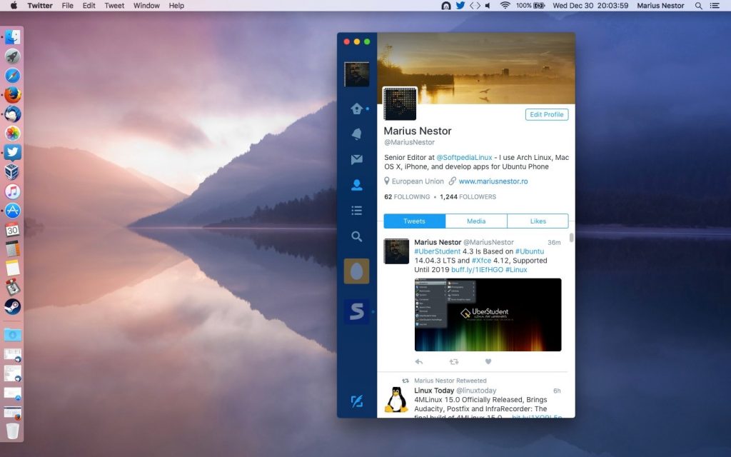 twitter for mac following